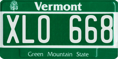 VT license plate XLO668