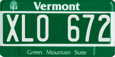 VT license plate XLO672