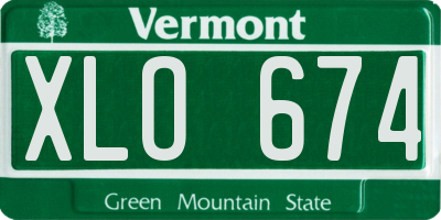 VT license plate XLO674