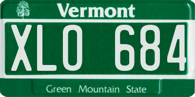 VT license plate XLO684