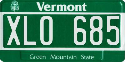 VT license plate XLO685