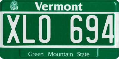VT license plate XLO694