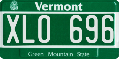 VT license plate XLO696