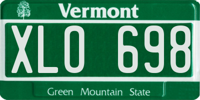 VT license plate XLO698