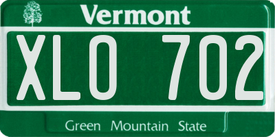 VT license plate XLO702