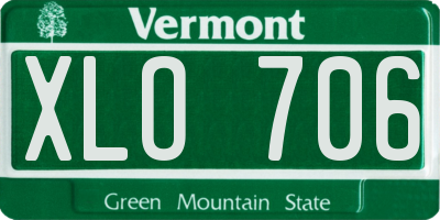 VT license plate XLO706
