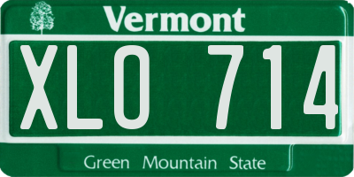 VT license plate XLO714