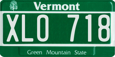 VT license plate XLO718