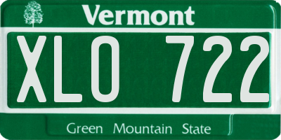 VT license plate XLO722