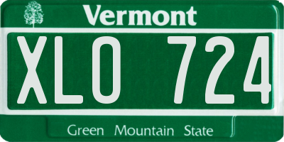 VT license plate XLO724