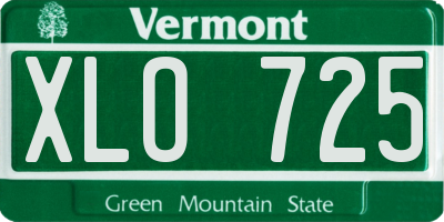 VT license plate XLO725