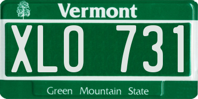 VT license plate XLO731