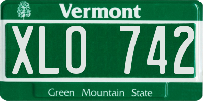 VT license plate XLO742