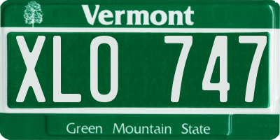 VT license plate XLO747