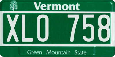 VT license plate XLO758