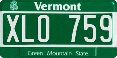 VT license plate XLO759