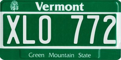 VT license plate XLO772