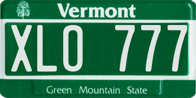 VT license plate XLO777