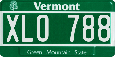VT license plate XLO788