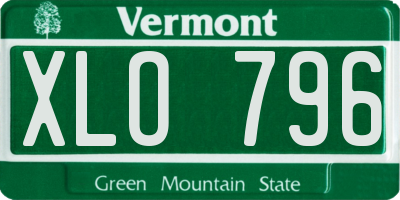 VT license plate XLO796
