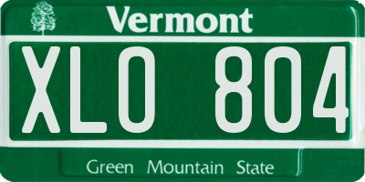 VT license plate XLO804