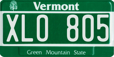 VT license plate XLO805