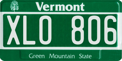 VT license plate XLO806