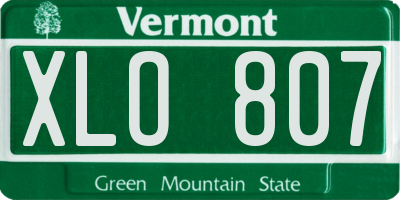 VT license plate XLO807