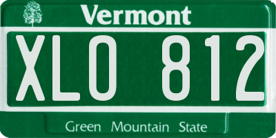 VT license plate XLO812