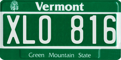 VT license plate XLO816