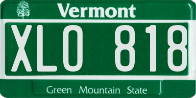 VT license plate XLO818