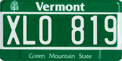 VT license plate XLO819