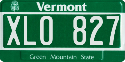 VT license plate XLO827