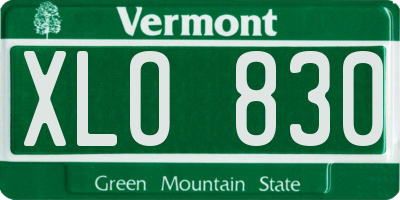 VT license plate XLO830