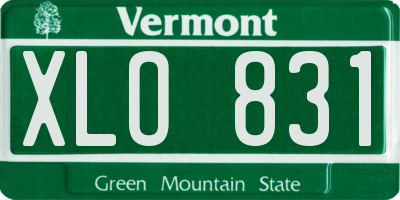 VT license plate XLO831