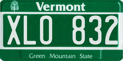 VT license plate XLO832