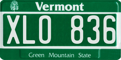 VT license plate XLO836