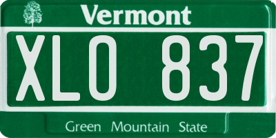 VT license plate XLO837