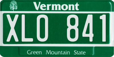 VT license plate XLO841