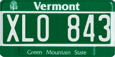 VT license plate XLO843