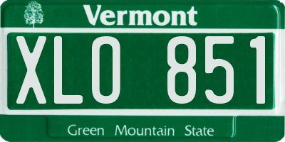 VT license plate XLO851