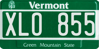 VT license plate XLO855