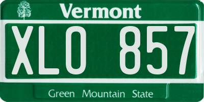VT license plate XLO857