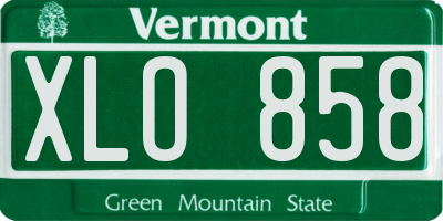 VT license plate XLO858