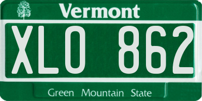 VT license plate XLO862