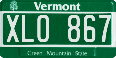 VT license plate XLO867