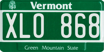 VT license plate XLO868