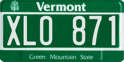 VT license plate XLO871