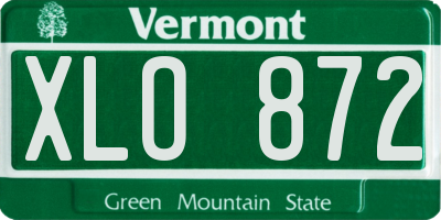 VT license plate XLO872