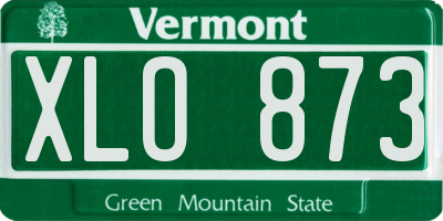 VT license plate XLO873